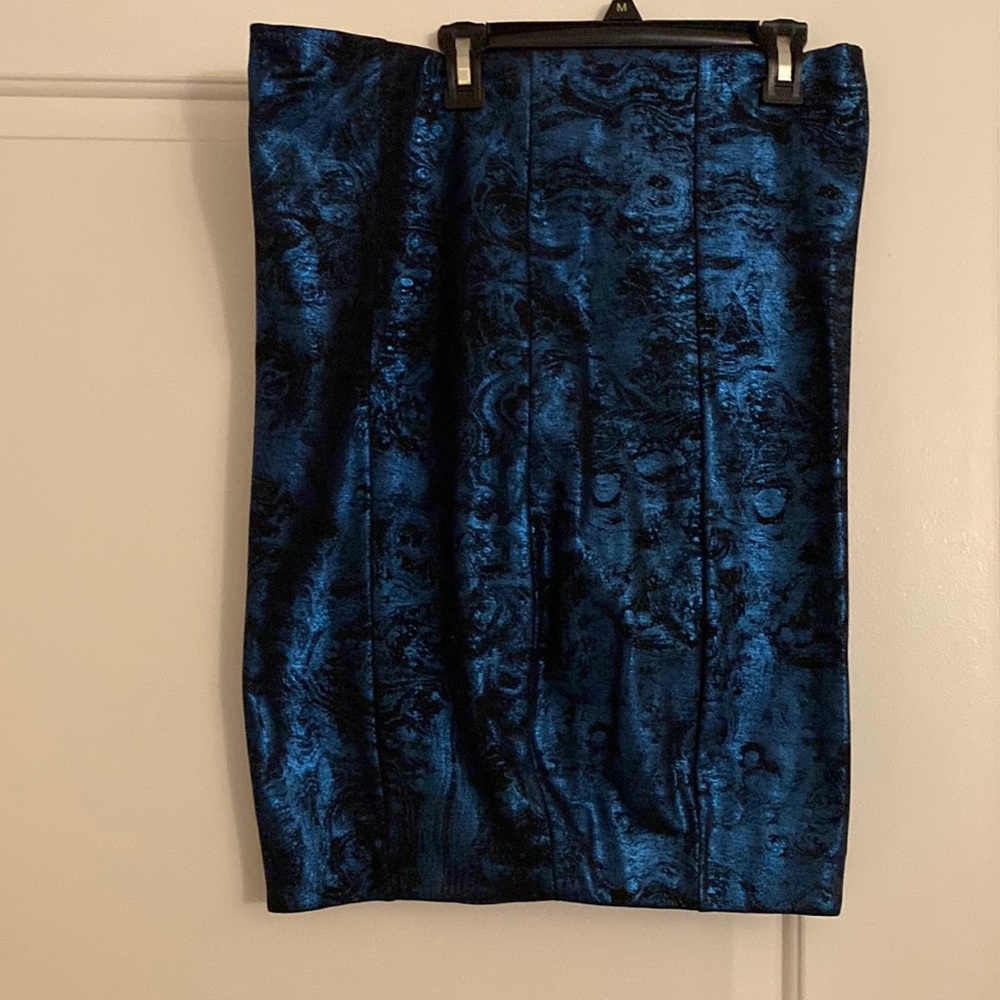 Blue pencil skirt